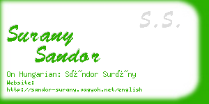 surany sandor business card